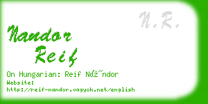 nandor reif business card